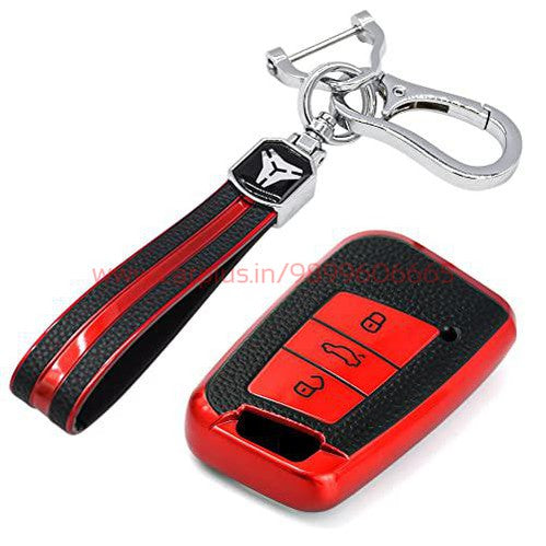 
                  
                    KMH TPU Leather Key Cover for Volkswagen (VW-D09H-L03)-TPU LEATHER KEY COVER-KMH-TPU KEY COVER-Red with Keychain-CARPLUS
                  
                