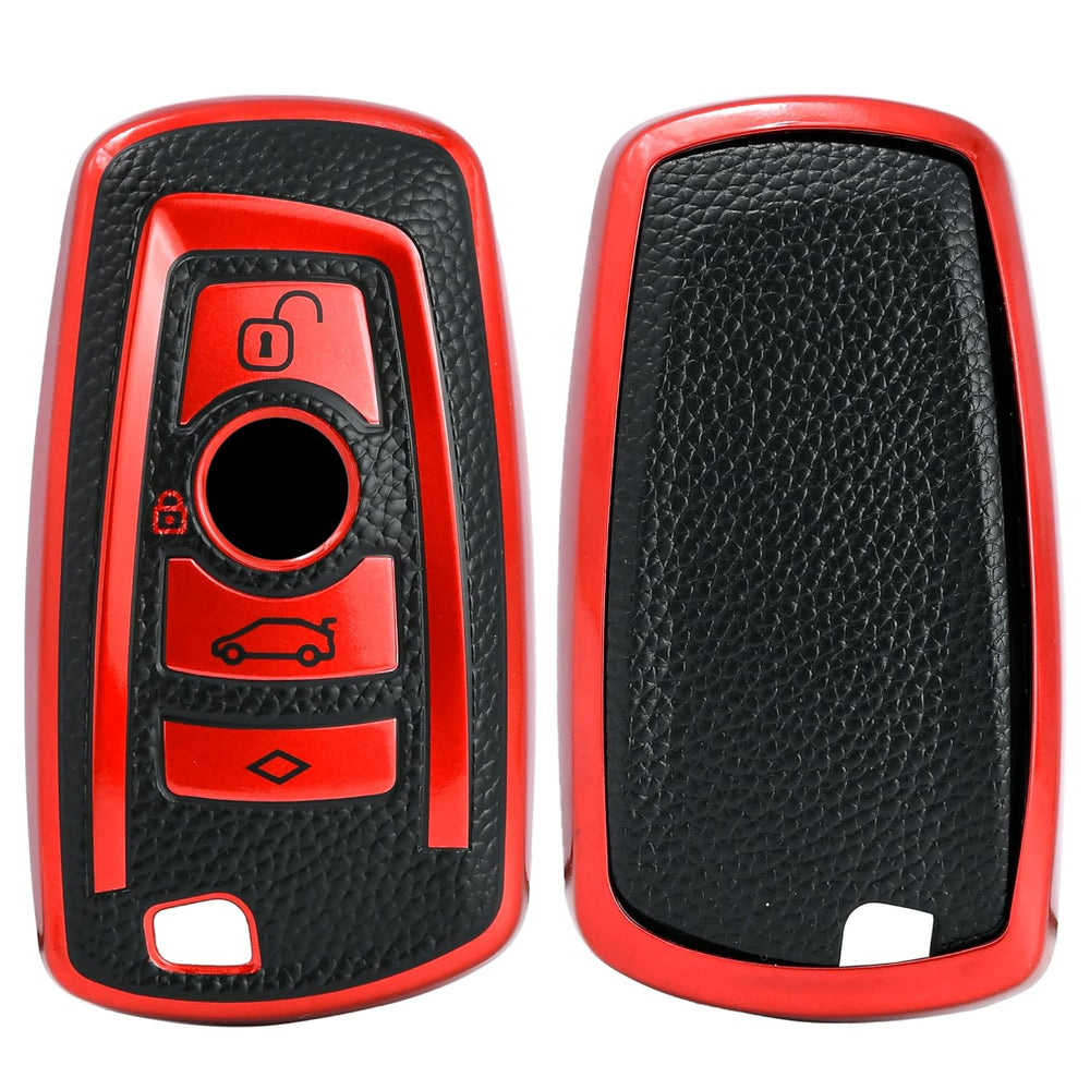 
                  
                    KMH - TPU Leather Pattern Key Cover Compatible for BMW X4, BMW X3, 5 Series, 6 Series, 3 Series, 7 Series 4 Button Smart Key (Pack of 2,Red-Green)-TPU LEATHER KEY COVER-KMH-CARPLUS
                  
                
