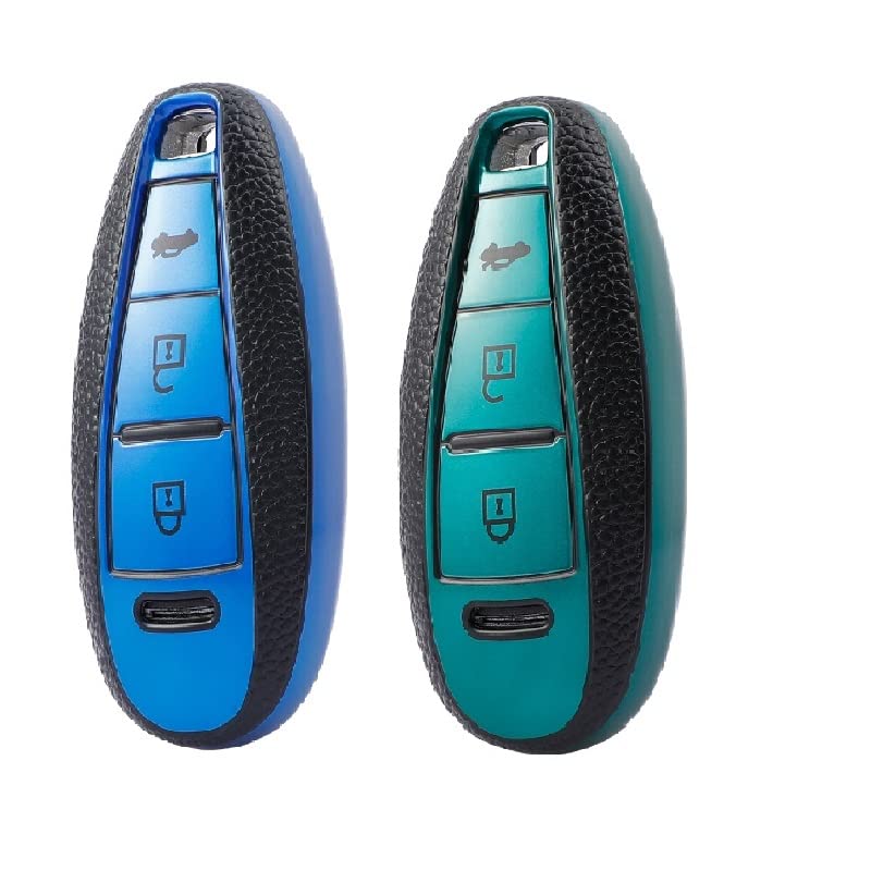
                  
                    KMH - TPU Leather Pattern Key Cover Compatible for Maruti Suzuki Ignis, SCross, Baleno, Ciaz, Vitara Brezza, Swift Smart Key (Blue-Green) (Pack of 2,Blue-Green)-TPU LEATHER KEY COVER-KMH-CARPLUS
                  
                