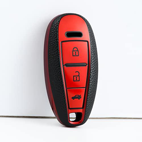 
                  
                    KMH - TPU Leather Pattern Key Cover Compatible for Maruti Suzuki Ignis, SCross, Baleno, Ciaz, Vitara Brezza, Swift Smart Key (Pack of 2,Blue-Red)-TPU LEATHER KEY COVER-KMH-CARPLUS
                  
                