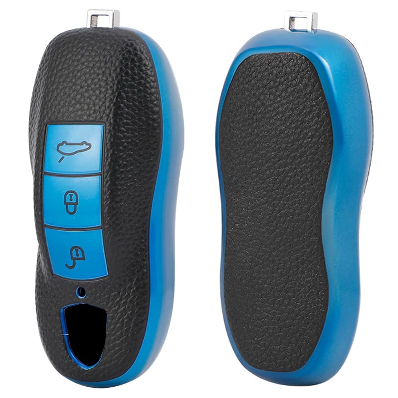 
                  
                    KMH - TPU Leather Pattern Key Cover Compatible for Porsche 3 Button Smart Key (Pack of 2,Blue)-TPU LEATHER KEY COVER-KMH-CARPLUS
                  
                