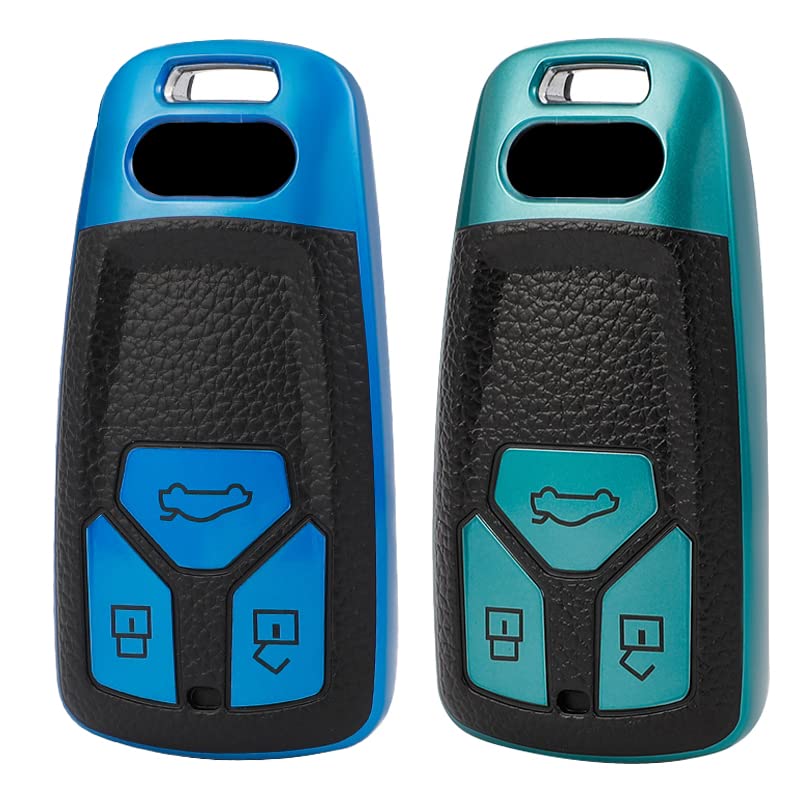 
                  
                    KMH - TPU Leather Pattern Key Cover Compatible with Audi A6 Smart Key (Pack of 2,Blue-Green)-TPU LEATHER KEY COVER-KMH-CARPLUS
                  
                