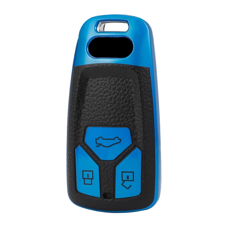 
                  
                    KMH - TPU Leather Pattern Key Cover Compatible with Audi A6 Smart Key (Pack of 2,Blue)-TPU LEATHER KEY COVER-KMH-CARPLUS
                  
                