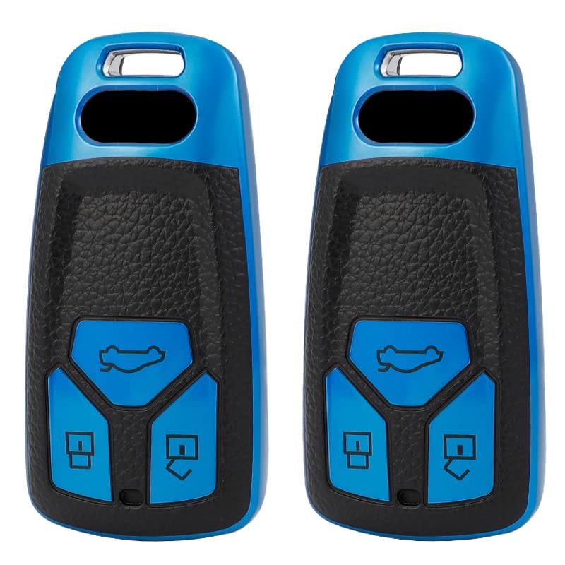 
                  
                    KMH - TPU Leather Pattern Key Cover Compatible with Audi A6 Smart Key (Pack of 2,Blue)-TPU LEATHER KEY COVER-KMH-CARPLUS
                  
                