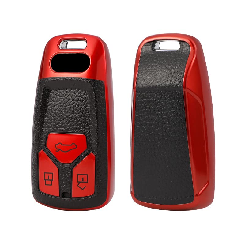 
                  
                    KMH - TPU Leather Pattern Key Cover Compatible with Audi A6 Smart Key (Pack of 2,Red-Silver)-TPU LEATHER KEY COVER-KMH-CARPLUS
                  
                
