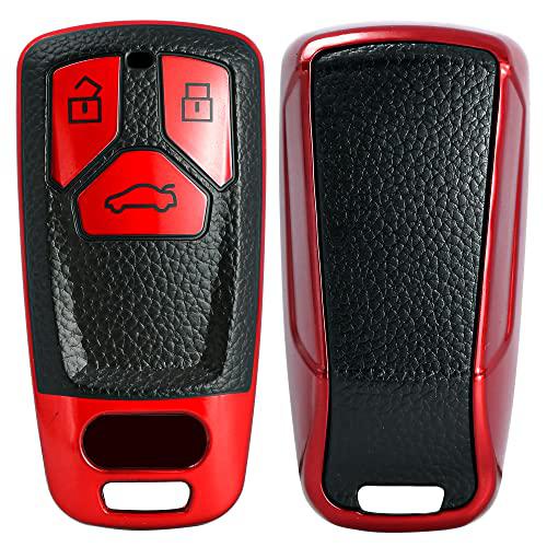 
                  
                    KMH - TPU Leather Pattern Key Cover Compatible with Audi A6 Smart Key (Pack of 2,Red)-TPU LEATHER KEY COVER-KMH-CARPLUS
                  
                
