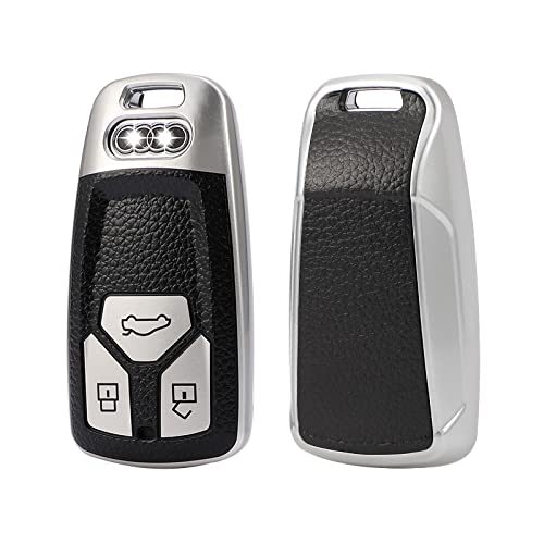 
                  
                    KMH - TPU Leather Pattern Key Cover Compatible with Audi A6 Smart Key (Pack of 2,Silver)-TPU LEATHER KEY COVER-KMH-CARPLUS
                  
                