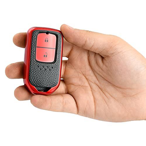 
                  
                    KMH - TPU Leather Pattern Key Cover Compatible with Honda City, Civic, Jazz, Amaze, CR-V, WR-V, BR-V 2 Button Smart Key (Pack of 2,Red-Green)-TPU LEATHER KEY COVER-KMH-CARPLUS
                  
                