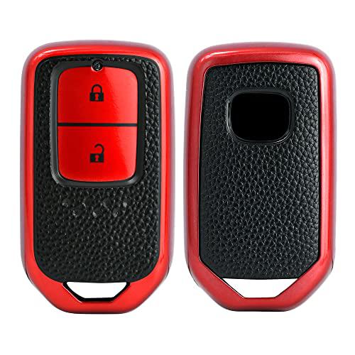 
                  
                    KMH - TPU Leather Pattern Key Cover Compatible with Honda City, Civic, Jazz, Amaze, CR-V, WR-V, BR-V 2 Button Smart Key (Pack of 2,Red)-TPU LEATHER KEY COVER-KMH-CARPLUS
                  
                