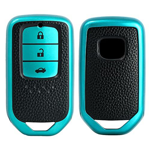 
                  
                    KMH - TPU Leather Pattern Key Cover Compatible with Honda City, Civic, Jazz, Amaze, CR-V, WR-V, BR-V 3 Button Smart Key (Pack of 2,Blue-Green)-TPU LEATHER KEY COVER-KMH-CARPLUS
                  
                
