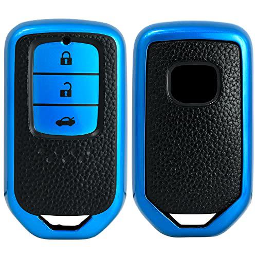 
                  
                    KMH - TPU Leather Pattern Key Cover Compatible with Honda City, Civic, Jazz, Amaze, CR-V, WR-V, BR-V 3 Button Smart Key (Pack of 2,Blue)-TPU LEATHER KEY COVER-KMH-CARPLUS
                  
                