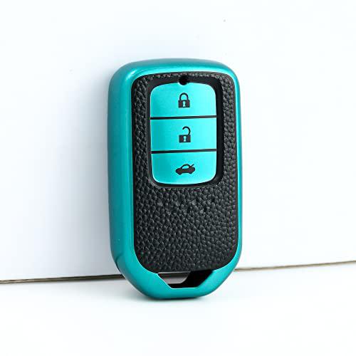 
                  
                    KMH - TPU Leather Pattern Key Cover Compatible with Honda City, Civic, Jazz, Amaze, CR-V, WR-V, BR-V 3 Button Smart Key (Pack of 2,Green)-TPU LEATHER KEY COVER-KMH-CARPLUS
                  
                