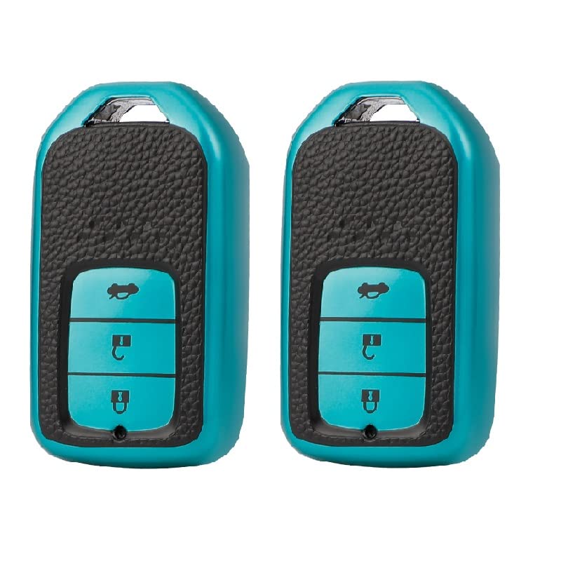 
                  
                    KMH - TPU Leather Pattern Key Cover Compatible with Honda City, Civic, Jazz, Amaze, CR-V, WR-V, BR-V 3 Button Smart Key (Pack of 2,Green)-TPU LEATHER KEY COVER-KMH-CARPLUS
                  
                