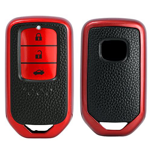 
                  
                    KMH - TPU Leather Pattern Key Cover Compatible with Honda City, Civic, Jazz, Amaze, CR-V, WR-V, BR-V 3 Button Smart Key (Pack of 2,Red-Green)-TPU LEATHER KEY COVER-KMH-CARPLUS
                  
                