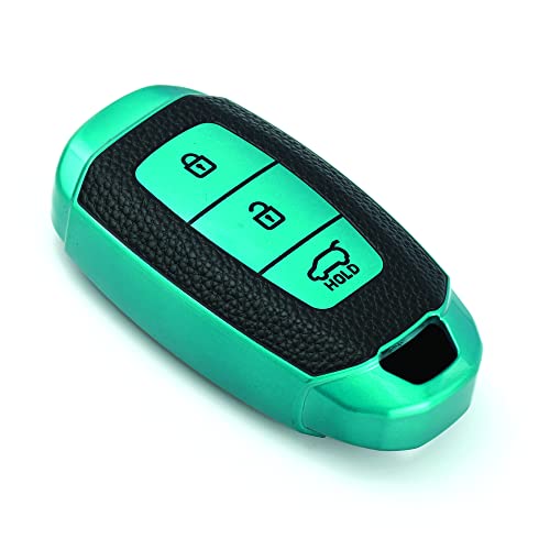 
                  
                    KMH - TPU Leather Pattern Key Cover Compatible with Hyundai Verna 3 Button Smart Key (Pack of 2,Green-2)-TPU LEATHER KEY COVER-KMH-CARPLUS
                  
                