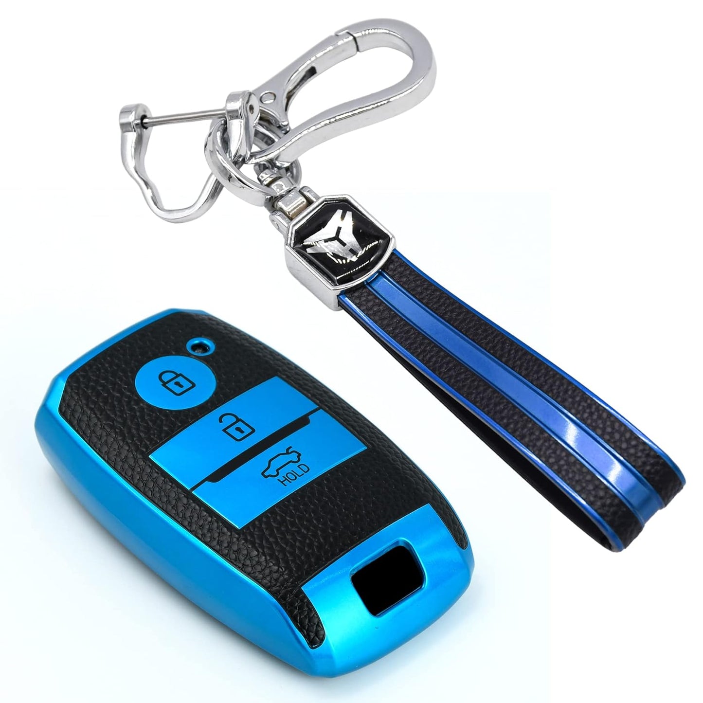 
                  
                    KMH - TPU Leather Pattern Key Cover Compatible with Kia Seltos Sonet 3 Button Smart Key with Key Chain-TPU LEATHER KEY COVER-KMH-CARPLUS
                  
                