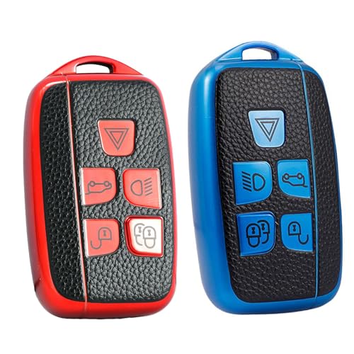 
                  
                    KMH - TPU Leather Pattern Key Cover Compatible with Land Rover and Jaguar 3 Button Smart Key (Pack of 2,Blue-Red)-TPU LEATHER KEY COVER-KMH-CARPLUS
                  
                