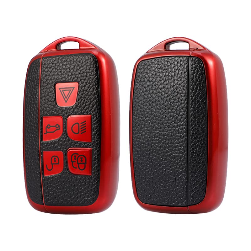 
                  
                    KMH - TPU Leather Pattern Key Cover Compatible with Land Rover and Jaguar 3 Button Smart Key (Pack of 2,Red-Green)-TPU LEATHER KEY COVER-KMH-CARPLUS
                  
                