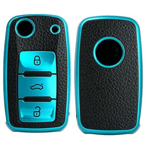 
                  
                    KMH - TPU Leather Pattern Key Cover with keyhain Compatible for Volkswagen Polo Vento Jetta Ameo Passat and Skoda Rapid Laura Superb Octavia Fabia Yeti Smart Key (Green)-TPU LEATHER KEY COVER-KMH-CARPLUS
                  
                