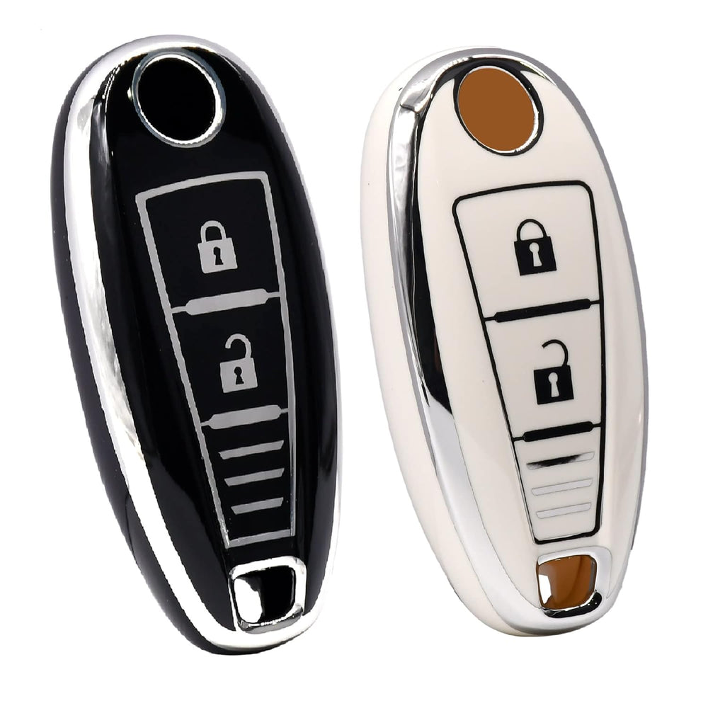
                  
                    KMH - TPU Silver Car Key Cover Compatible for Maruti Suzuki Baleno | Brezza | Swift| Ignis Compatible with 2 Button Smart Key Cover (Pack of 2, Silver Black-Silver White)-TPU SILVER KEY COVER-KMH-CARPLUS
                  
                