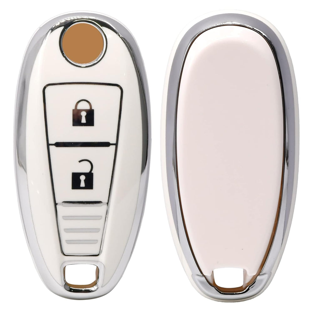 
                  
                    KMH - TPU Silver Car Key Cover Compatible for Maruti Suzuki Baleno | Brezza | Swift| Ignis Compatible with 2 Button Smart Key Cover (Pack of 2, Silver White)-TPU SILVER KEY COVER-KMH-CARPLUS
                  
                