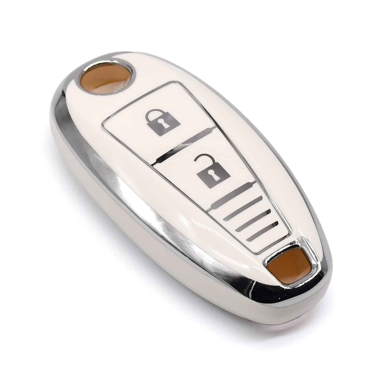 
                  
                    KMH - TPU Silver Car Key Cover Compatible for Maruti Suzuki Baleno | Brezza | Swift| Ignis Compatible with 2 Button Smart Key Cover (Pack of 2, Silver White)-TPU SILVER KEY COVER-KMH-CARPLUS
                  
                