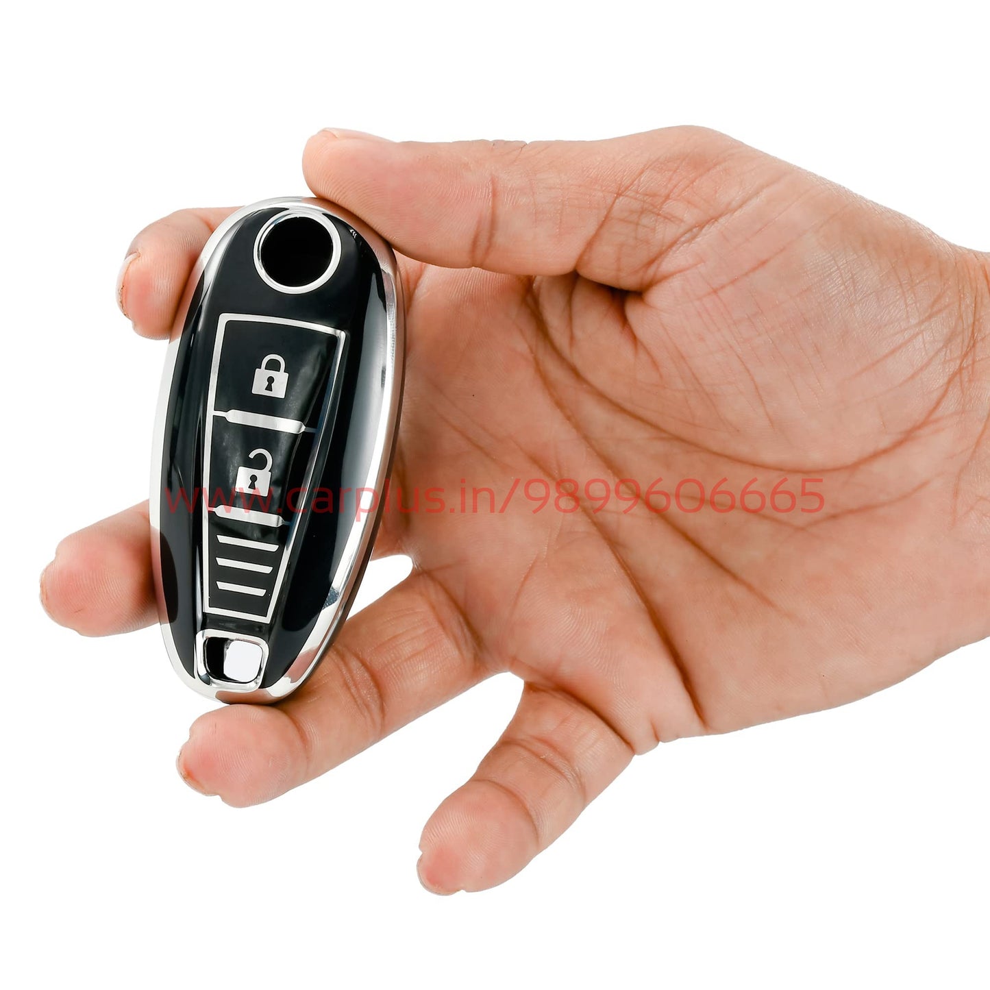 
                  
                    KMH - TPU Silver Car Key Cover Compatible for Maruti Suzuki Baleno | Brezza | Swift| Ignis Compatible with 2 Button Smart Key Cover-TPU SILVER KEY COVER-KMH-KEY COVER-BLACK-CARPLUS
                  
                