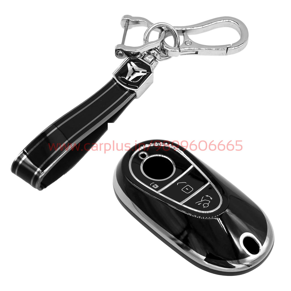 
                  
                    KMH - TPU Silver Car Key Cover Compatible for New Mercedes Benz S Class | E Class Smart Key Cover-TPU SILVER KEY COVER-KMH-KEY COVER-Black with Keychain-CARPLUS
                  
                