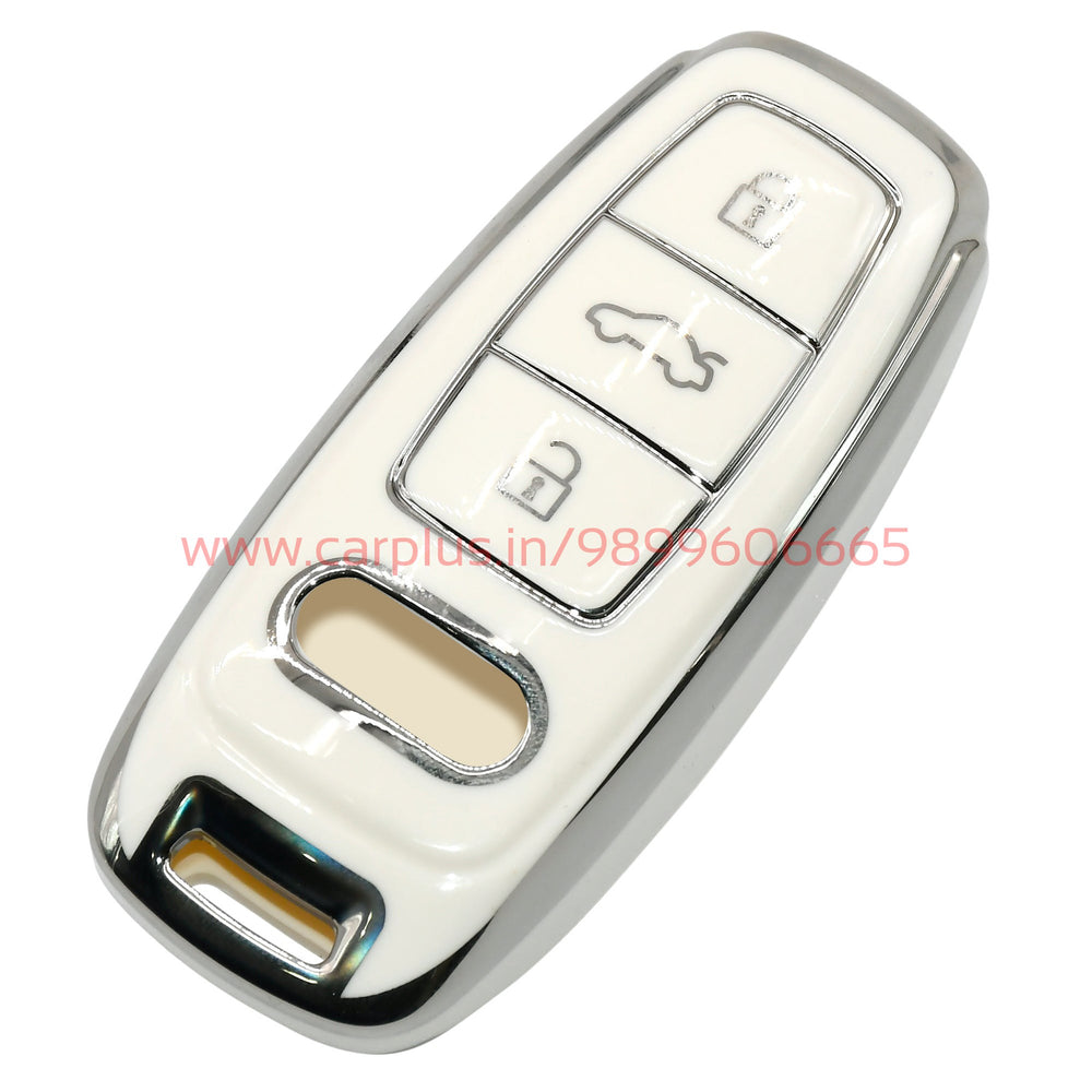 
                  
                    KMH TPU Silver Car Key Cover Compatible with Audi Smart Key Cover case-TPU SILVER KEY COVER-KMH-KEY COVER-Black-CARPLUS
                  
                