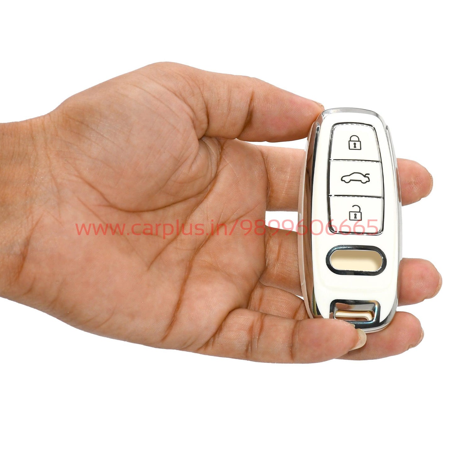 
                  
                    KMH TPU Silver Car Key Cover Compatible with Audi Smart Key Cover case-TPU SILVER KEY COVER-KMH-KEY COVER-Black-CARPLUS
                  
                