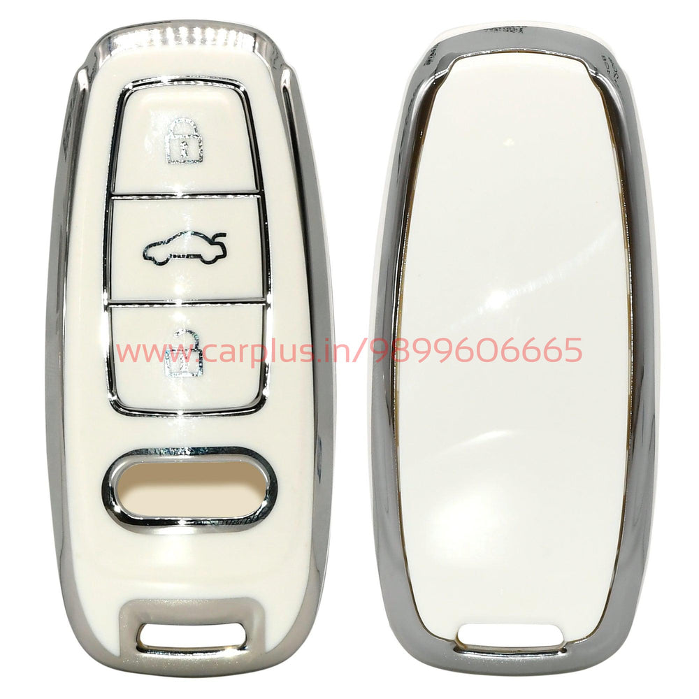 
                  
                    KMH TPU Silver Car Key Cover Compatible with Audi Smart Key Cover case-TPU SILVER KEY COVER-KMH-KEY COVER-White-CARPLUS
                  
                