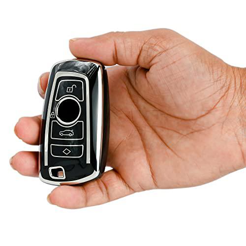 
                  
                    KMH - TPU Silver Car Key Cover Compatible with BMW Push Button Smart Key with Key Chain BMW Series 1 3 4 5 6 7 and BMW X3, BMW X4 M5 M6 GT3 GT5 (Black-2)-TPU SILVER KEY COVER-KMH-CARPLUS
                  
                