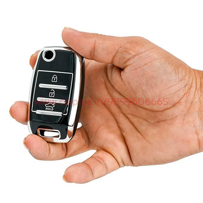 
                  
                    KMH TPU Silver Car Key Cover Compatible with KIA Seltos Sonet 3 Button Flip Smart Key-TPU SILVER KEY COVER-KMH-KEY COVER-BLACK-CARPLUS
                  
                