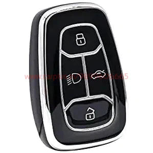 
                  
                    KMH - TPU Silver Car Key Cover Compatible with Tata Nexon, Harrier, Safari, Altroz, Tigor, EV, Punch, Tiago EV Electric 4 Button Smart Key-TPU SILVER KEY COVER-KMH-KEY COVER-BLACK-CARPLUS
                  
                