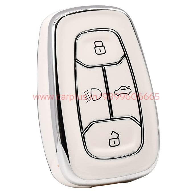
                  
                    KMH - TPU Silver Car Key Cover Compatible with Tata Nexon, Harrier, Safari, Altroz, Tigor, EV, Punch, Tiago EV Electric 4 Button Smart Key-TPU SILVER KEY COVER-KMH-KEY COVER-WHITE-CARPLUS
                  
                