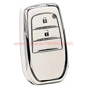 
                  
                    KMH - TPU Silver Car Key Cover Compatible with Toyota Innova Crysta 2 Button Smart Key Cover-TPU SILVER KEY COVER-KMH-KEY COVER-WHITE-CARPLUS
                  
                