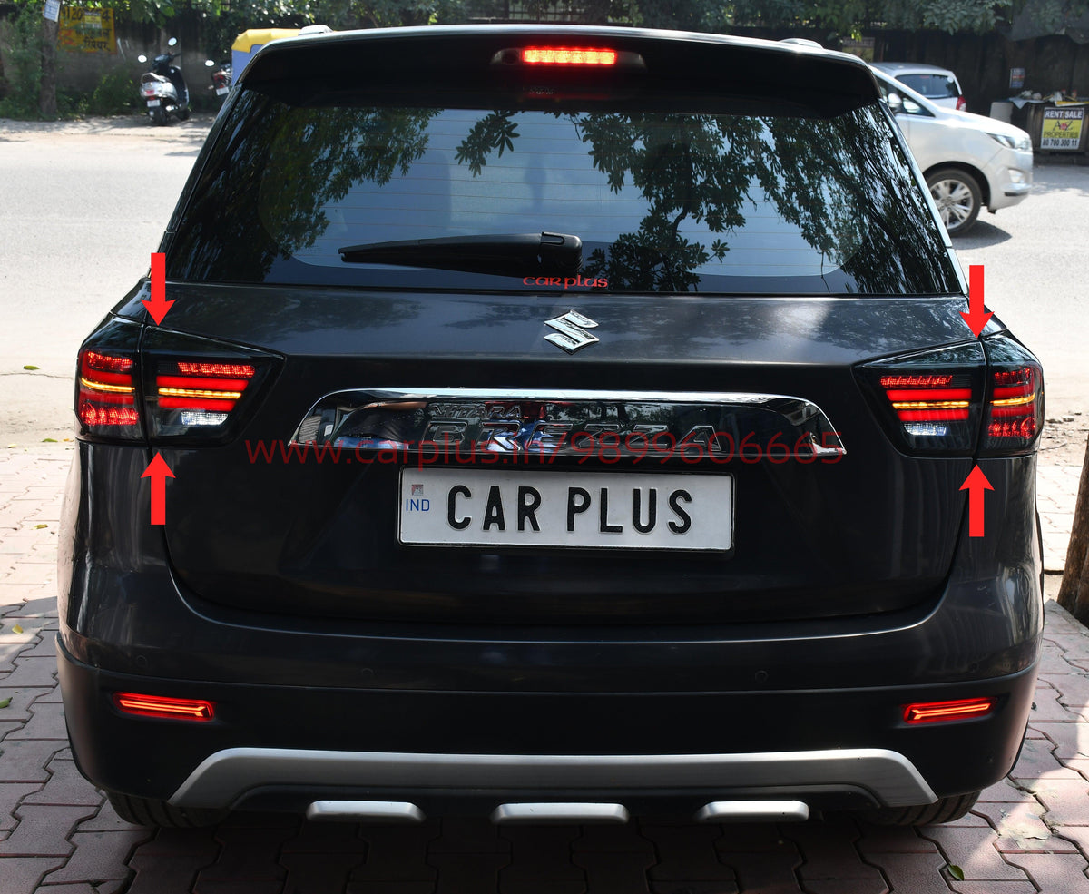 KMH Tail Lamps for Maruti Suzuki Brezza(Audi Style/Set of 4 Pcs)Smoke