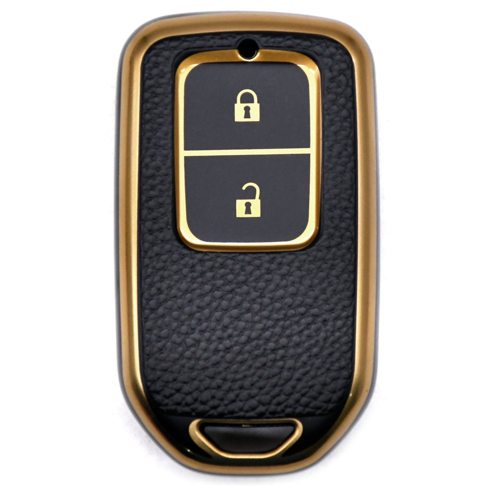 KMH Tpu Leather Key Cover For Honda D2(KC24)-KEY COVER - TPU LEATHER-KMH-PACK OF 1-BLACK-CARPLUS