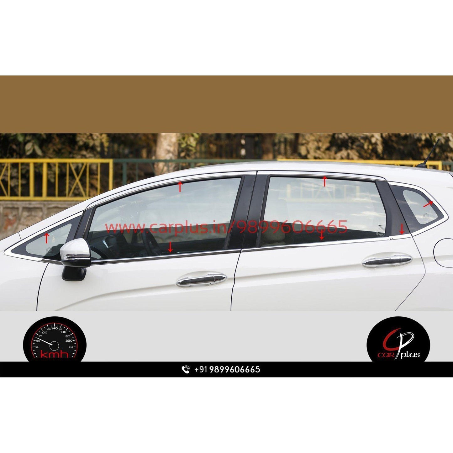 
                  
                    KMH Window Garnish Chrome For Honda Jazz (2015, Set of 16Pcs) CN LEAGUE EXTERIOR.
                  
                