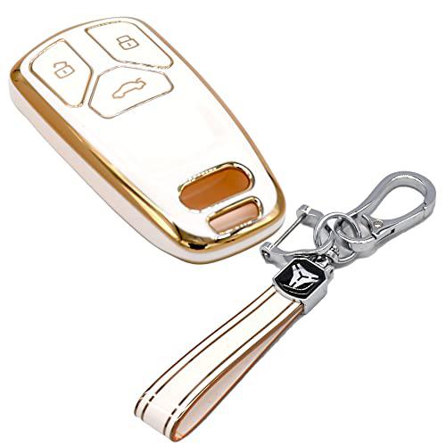 
                  
                    Kmh TPU Gold Key Cover For Audi D1 (KC-47)-KEY COVER - TPU GOLD-KMH-PACK OF 1 WITH 1 KEYRING-WHITE-CARPLUS
                  
                