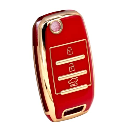 
                  
                    Kmh TPU Gold Key Cover For Kia D2 (KC-35)-KEY COVER - TPU GOLD-KMH-PACK OF 1-RED-CARPLUS
                  
                