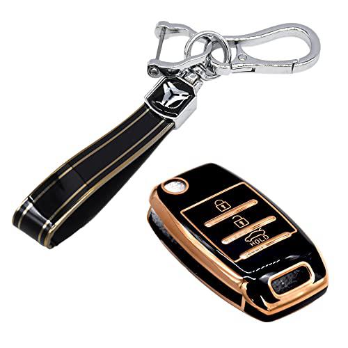 
                  
                    Kmh TPU Gold Key Cover For Kia D2 (KC-35)-KEY COVER - TPU GOLD-KMH-PACK OF 1 WITH 1 KEYRING-BLACK-CARPLUS
                  
                