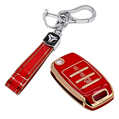 
                  
                    Kmh TPU Gold Key Cover For Kia D2 (KC-35)-KEY COVER - TPU GOLD-KMH-PACK OF 1 WITH 1 KEYRING-RED-CARPLUS
                  
                