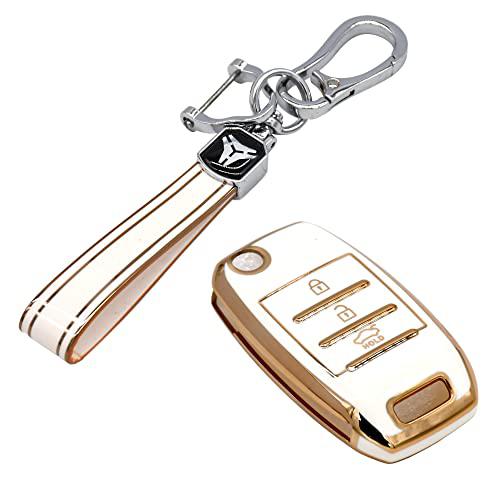 
                  
                    Kmh TPU Gold Key Cover For Kia D2 (KC-35)-KEY COVER - TPU GOLD-KMH-PACK OF 1 WITH 1 KEYRING-WHITE-CARPLUS
                  
                