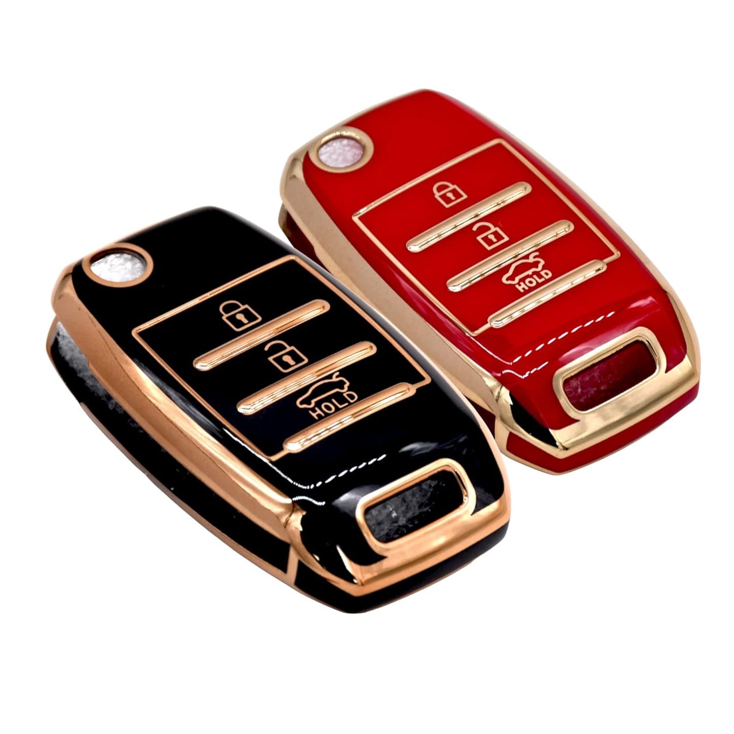 
                  
                    Kmh TPU Gold Key Cover For Kia D2 (KC-35)-KEY COVER - TPU GOLD-KMH-PACK OF 2-BLACK & RED-CARPLUS
                  
                