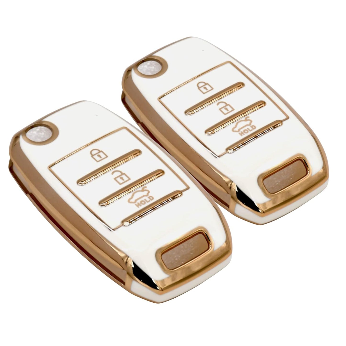 
                  
                    Kmh TPU Gold Key Cover For Kia D2 (KC-35)-KEY COVER - TPU GOLD-KMH-PACK OF 2-WHITE-CARPLUS
                  
                