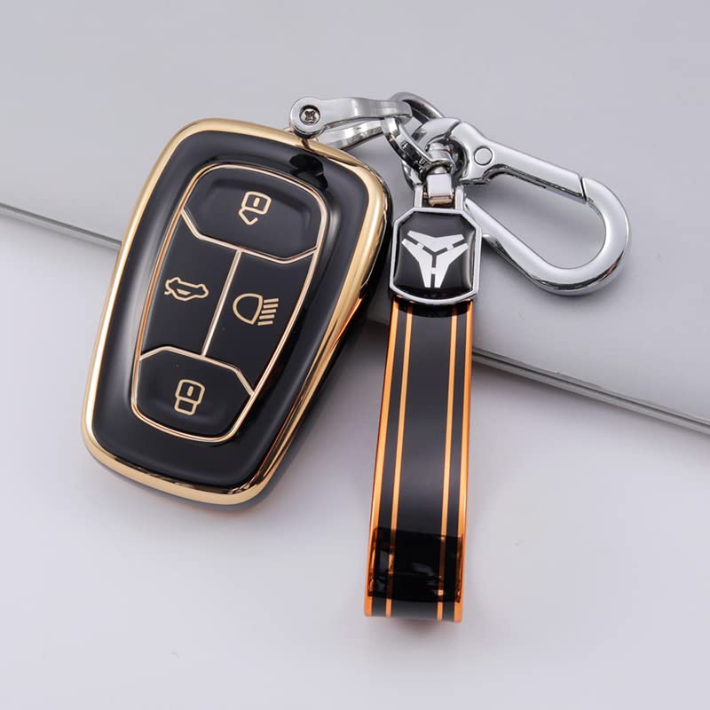 
                  
                    Kmh TPU Gold Key Cover For Tata D2 (KC-08)-KEY COVER - TPU GOLD-KMH-PACK OF 1 WITH 1 KEYRING-BLACK-CARPLUS
                  
                