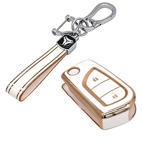 
                  
                    Kmh TPU Gold Key Cover For Toyota D4 (KC-207)-KEY COVER - TPU GOLD-KMH-PACK OF 1 WITH 1 KEYRING-WHITE-CARPLUS
                  
                