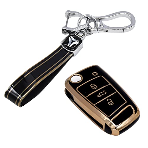 
                  
                    Kmh TPU Gold Key Cover For Volkswagen D4 (KC-212)-KEY COVER - TPU GOLD-KMH-PACK OF 1 WITH 1 KEYRING-BLACK-CARPLUS
                  
                