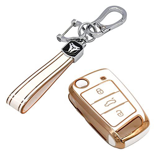
                  
                    Kmh TPU Gold Key Cover For Volkswagen D4 (KC-212)-KEY COVER - TPU GOLD-KMH-PACK OF 1 WITH 1 KEYRING-WHITE-CARPLUS
                  
                